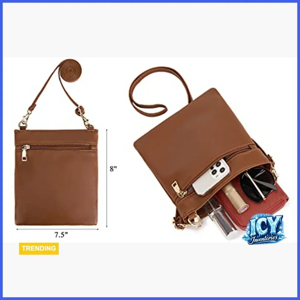 Large Hobo Crossbody Bag Set with Wallet, Synthetic Leather